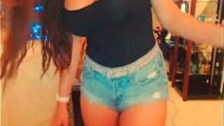 Busty sexy brunette teen doll teases on webcam porn video